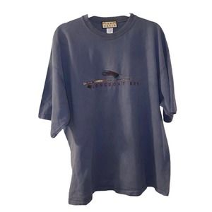 Longboat Key Florida Fishing Camp David Tag VTG Blue Shirt Shirt XL